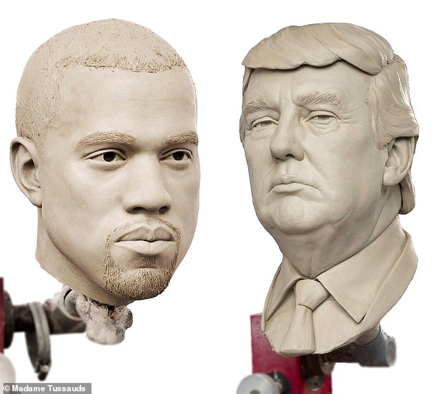Kanye Trump Wax Head Madame Tussauds